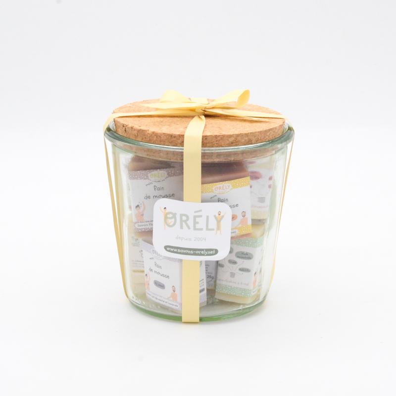 Bocal en verre & 11 minis savons - Produits certifiés bio et zéro déchet près de Caen Image Bocal en verre & 11 minis savons