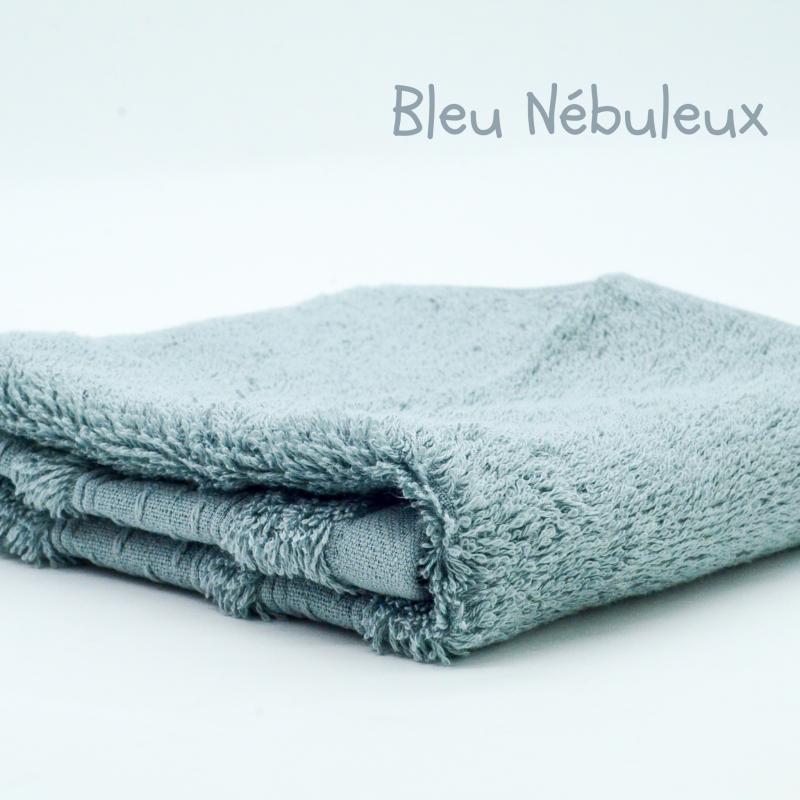 Serviette de toilette en coton biologique_bleu nébuleux