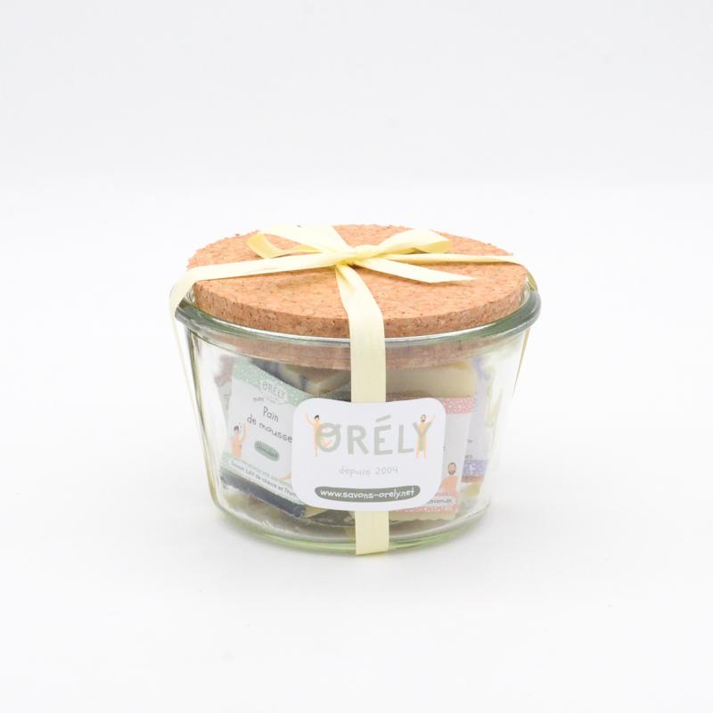 Bocal en verre & 6 minis savons - Produits certifiés bio et zéro déchet près de Caen Image Bocal en verre & 6 minis savons
