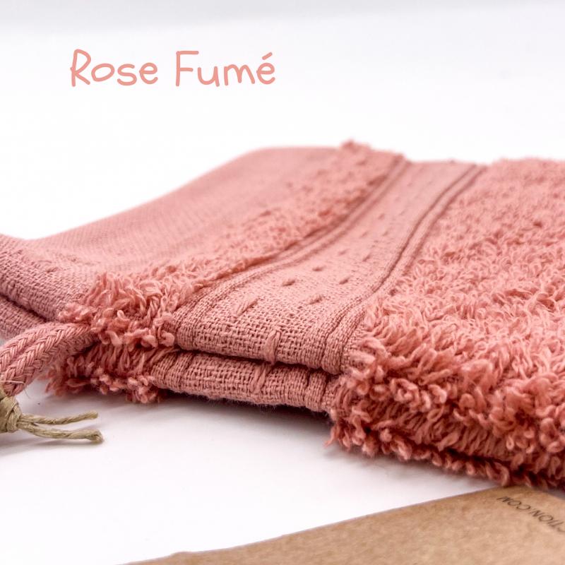 gant de toilette en coton biologique_rose fumé