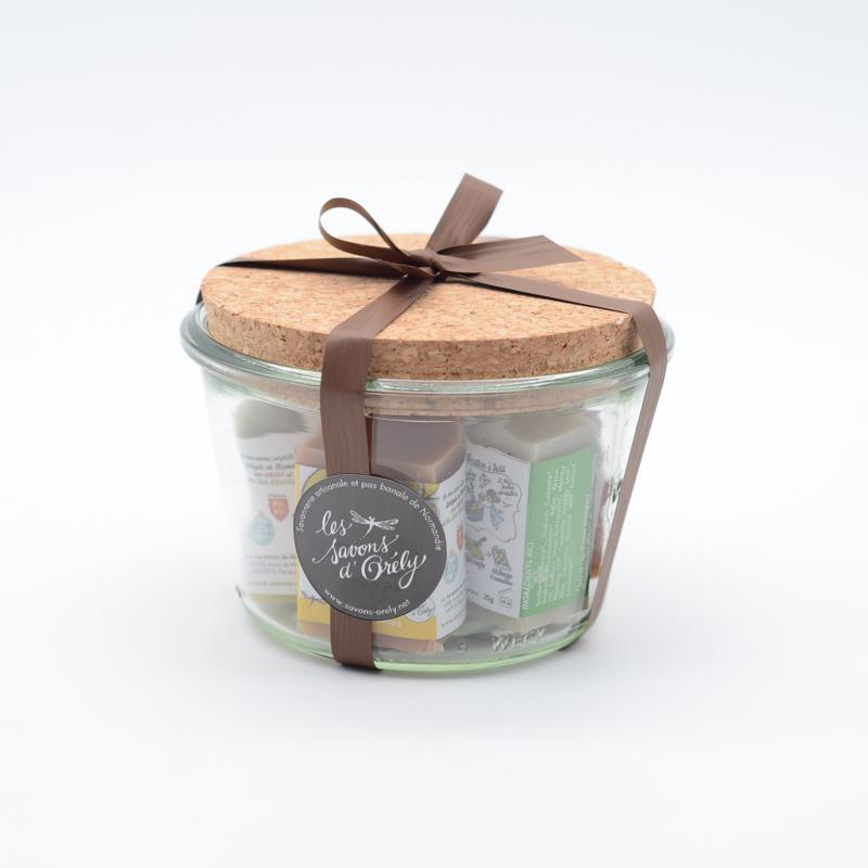 Bocal en verre & 6 minis savons - Produits bio et zéro déchet près de Caen Image Bocal en verre & 6 minis savons