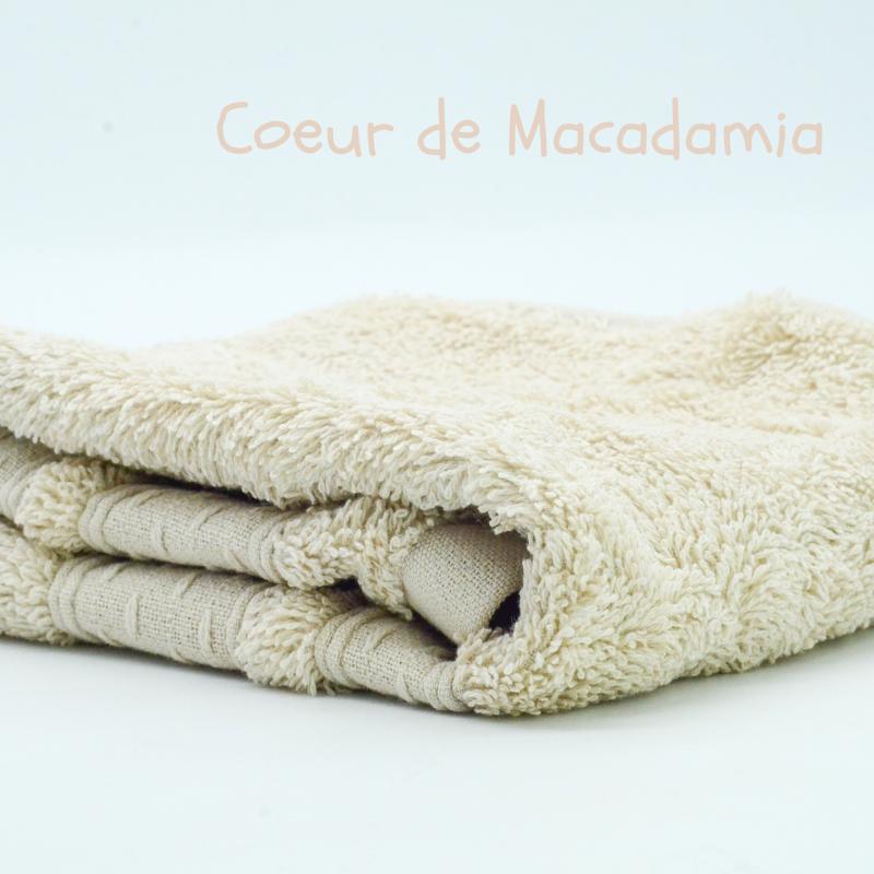 Serviette de toilette en coton biologique_coeur de macadamia